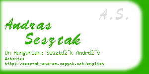 andras sesztak business card